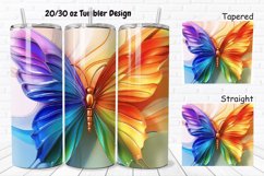 3D Charming Rainbow Butterfly 20/30oz Skinny Tumbler Product Image 1