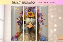 3d Chicken Tumbler Wrap | 3d Animal Tumbler Sublimation Png