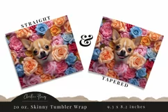 Spring Chihuahua Flower Tumbler Wrap PNG Product Image 3