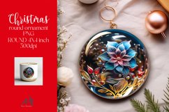 3D Christmas Round Ornament Sublimation PNG Product Image 1