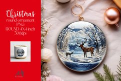 3D Christmas Round Ornament Sublimation PNG Product Image 1
