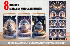 3D Christmas Baby Bird Glass Can Wraps Product Image 1