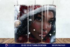 3D Christmas Black Woman Tumbler Wrap Product Image 1