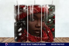 3D Christmas Black Woman Tumbler Wrap Product Image 1