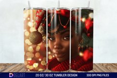 3D Christmas Black Woman Tumbler Wrap Product Image 1