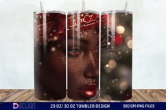 3D Christmas Black Woman Tumbler Wrap Product Image 1
