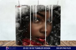 3D Christmas Black Woman Tumbler Wrap Product Image 1