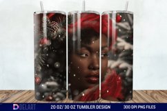 3D Christmas Black Woman Tumbler Wrap Product Image 1