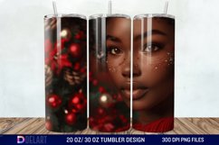 3D Christmas Black Woman Tumbler Wrap Product Image 1