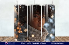 3D Christmas Black Woman Tumbler Wrap Product Image 1
