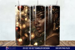 3D Christmas Black Woman Tumbler Wrap Product Image 1