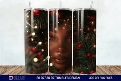 3D Christmas Black Woman Tumbler Wrap Product Image 1