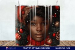 3D Christmas Black Woman Tumbler Wrap Product Image 1