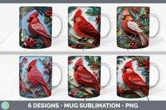 Bundle of six Watercolor Christmas Mug Wrap designs.