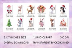 3D Christmas Clipart Bundle Cute Christmas Sublimation