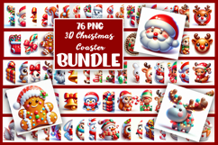 3D Christmas Coaster Sublimation |cute animal Product Image 1