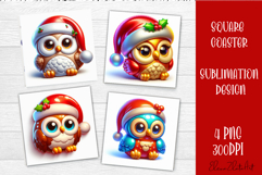 3D Christmas Coaster Sublimation |cute animal Product Image 2