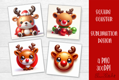 3D Christmas Coaster Sublimation |cute animal Product Image 1