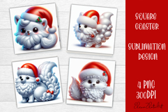 3D Christmas Coaster Sublimation |cute animal Product Image 1
