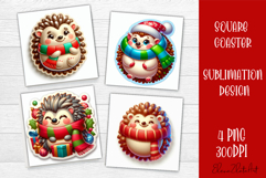 3D Christmas Coaster Sublimation |cute animal Product Image 1
