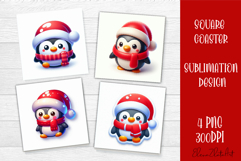 3D Christmas Coaster Sublimation |cute animal Product Image 1