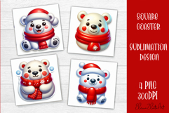 3D Christmas Coaster Sublimation |cute animal Product Image 1
