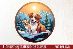 3D Christmas Dog Ornaments Engraved Bundle, 3D Dog Christmas Product Image 1