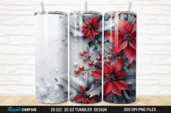 3D Christmas Flowers Snow 20/30oz Skinny Tumbler Product Image 1