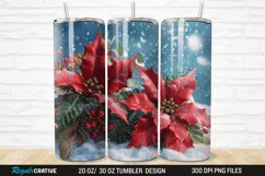 3D Christmas Flowers Snow 20/30oz Skinny Tumbler Product Image 1