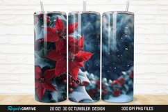 3D Christmas Flowers Snow 20/30oz Skinny Tumbler Product Image 1