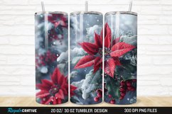 3D Christmas Flowers Snow 20/30oz Skinny Tumbler Product Image 1