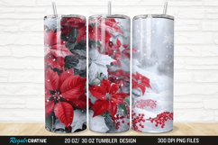 3D Christmas Flowers Snow 20/30oz Skinny Tumbler Product Image 1