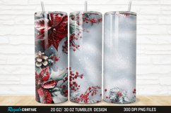 3D Christmas Flowers Snow 20/30oz Skinny Tumbler Product Image 1
