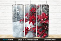 3D Christmas Flowers Snow 20/30oz Skinny Tumbler Product Image 1