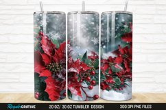 3D Christmas Flowers Snow 20/30oz Skinny Tumbler Product Image 1