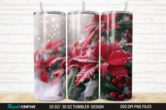 3D Christmas Flowers Snow 20/30oz Skinny Tumbler Product Image 1