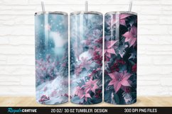 3D Christmas Flowers Snow 20/30oz Skinny Tumbler Product Image 1