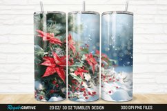 3D Christmas Flowers Snow 20/30oz Skinny Tumbler Product Image 1
