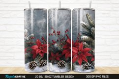 3D Christmas Flowers Snow 20/30oz Skinny Tumbler Product Image 1