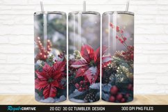 3D Christmas Flowers Snow 20/30oz Skinny Tumbler Product Image 1