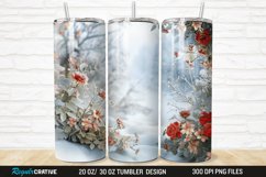 3D Christmas Flowers Snow 20/30oz Skinny Tumbler Product Image 1