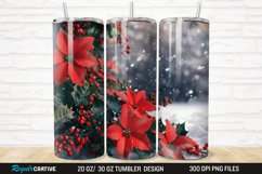 3D Christmas Flowers Snow 20/30oz Skinny Tumbler Product Image 1