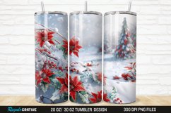 3D Christmas Flowers Snow 20/30oz Skinny Tumbler Product Image 1