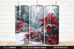 3D Christmas Flowers Snow 20/30oz Skinny Tumbler Product Image 1