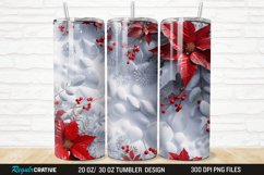 3D Christmas Flowers Snow 20/30oz Skinny Tumbler Product Image 1
