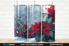 3D Christmas Flowers Snow 20/30oz Skinny Tumbler Product Image 1