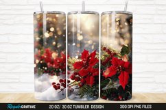 3D Christmas Flowers Snow 20/30oz Skinny Tumbler Product Image 1