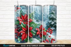 3D Christmas Flowers Snow 20/30oz Skinny Tumbler Product Image 1