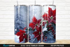 3D Christmas Flowers Snow 20/30oz Skinny Tumbler Product Image 1