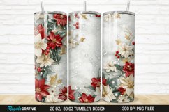 3D Christmas Flowers Snow 20/30oz Skinny Tumbler Product Image 1